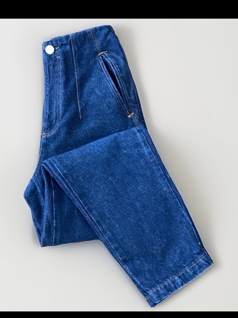 ZARA High Waisted  Trousers Front Pleats Denim Jeans Women’s Sz.M